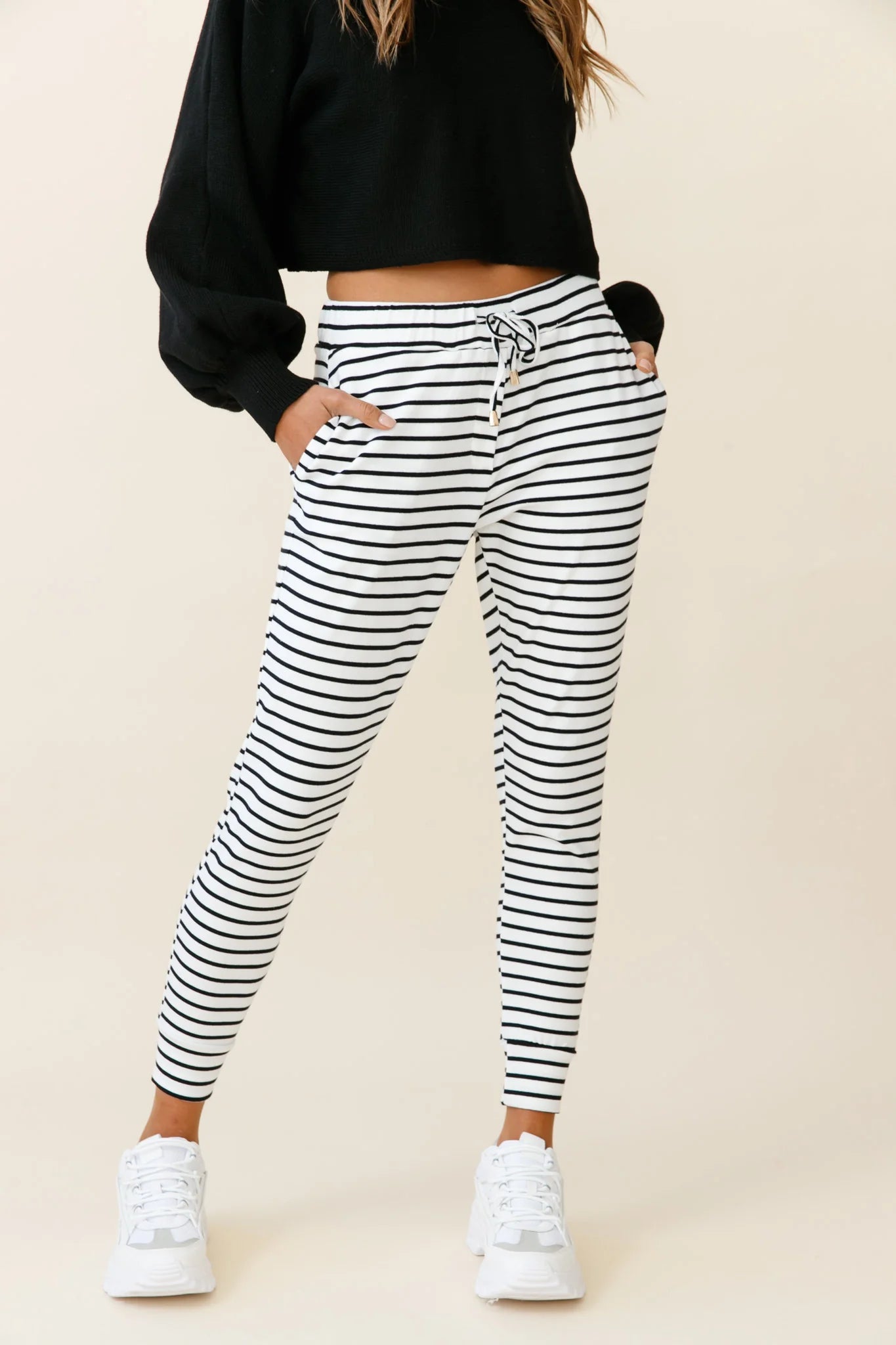 Jameson Pocket Jogger Pants Striped Black