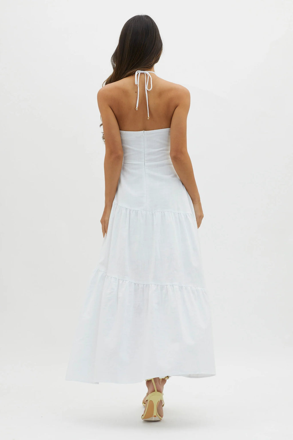 Bondi Rose Decoration Maxi Dress White