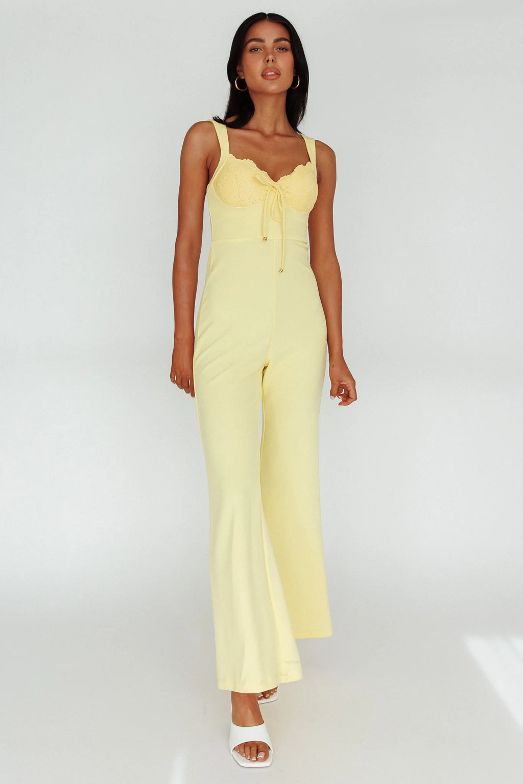 Ti Amo Lace Bust Jumpsuit Yellow