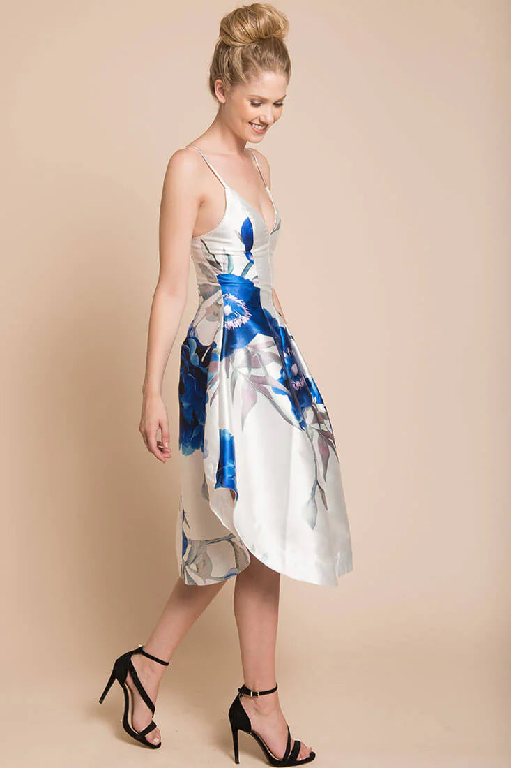 Ingrid Floral Dress Blue