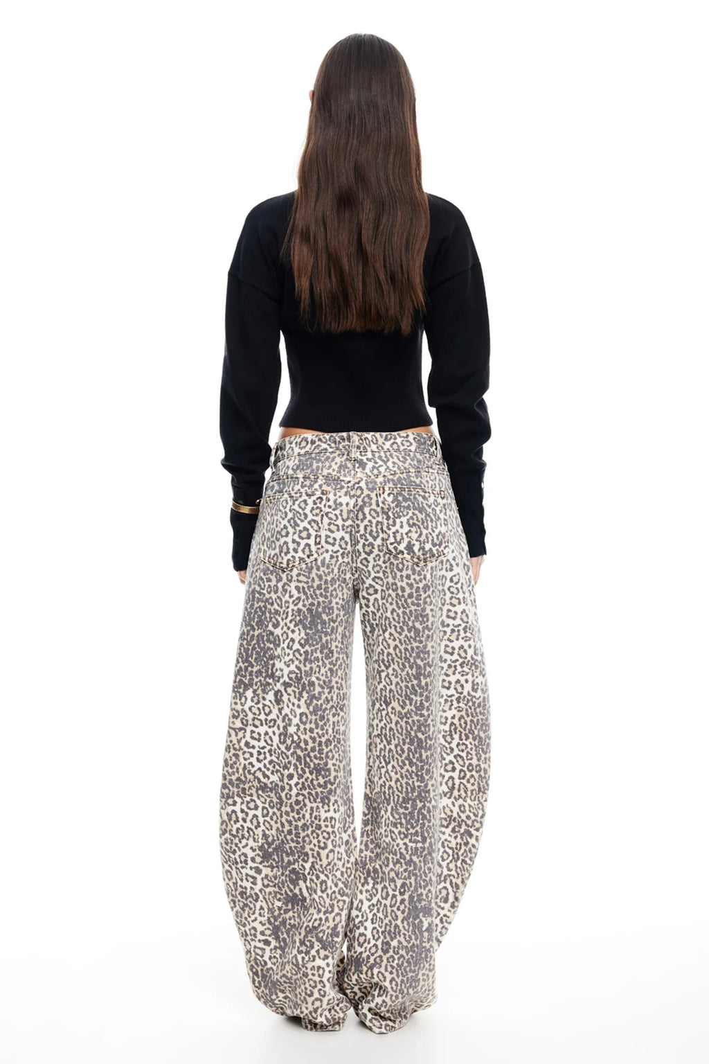 LIONESS Horseshoe Jean Leopard Fade