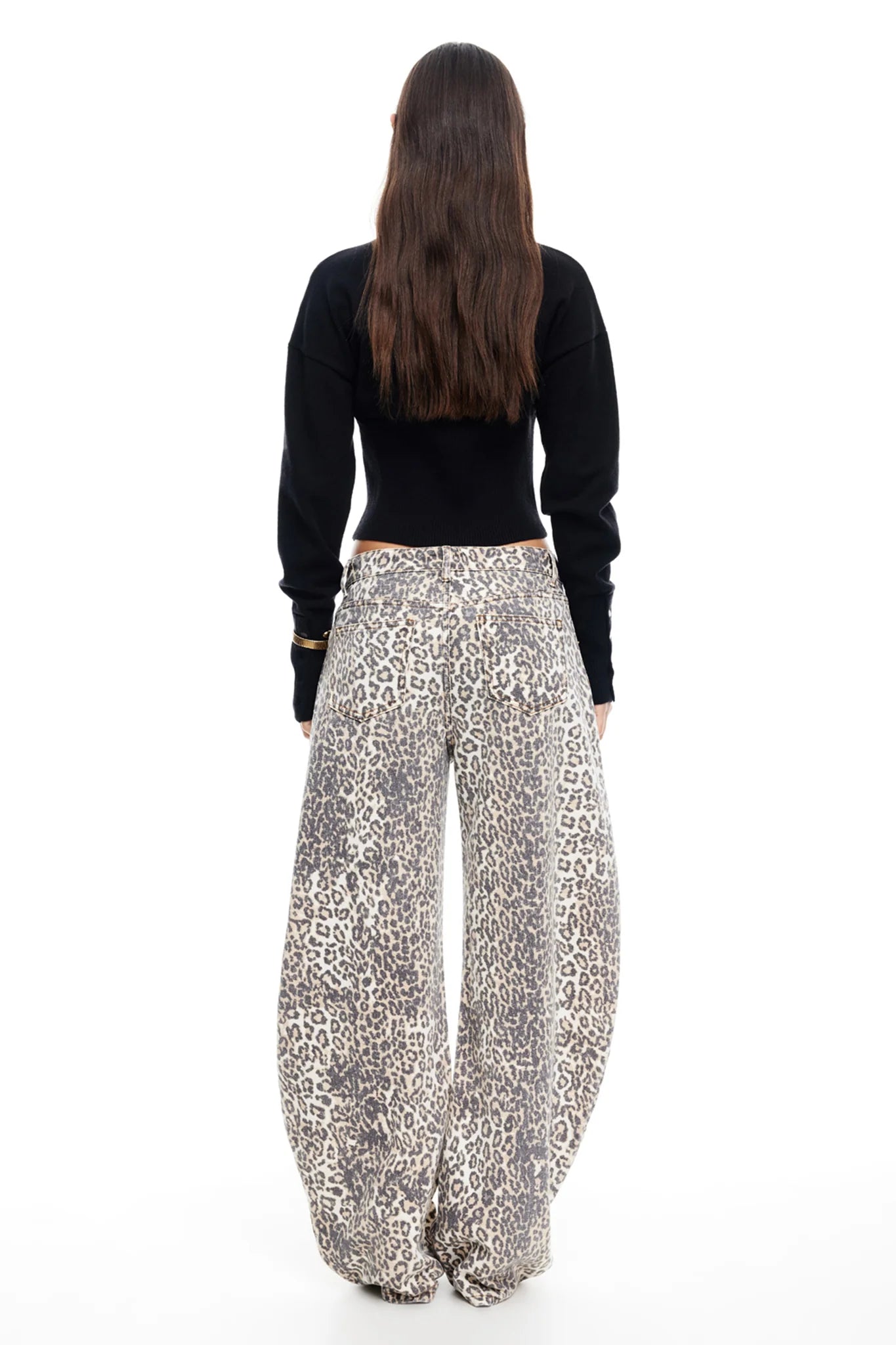 LIONESS Horseshoe Jean Leopard Fade