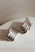 Wisdom Grooved Rectangle Earrings Silver