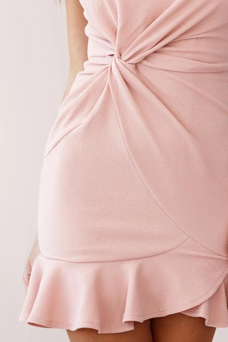 Prom Queen Bandeau Mini Dress Blush