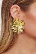 Lucid Drop Flower Earrings Gold
