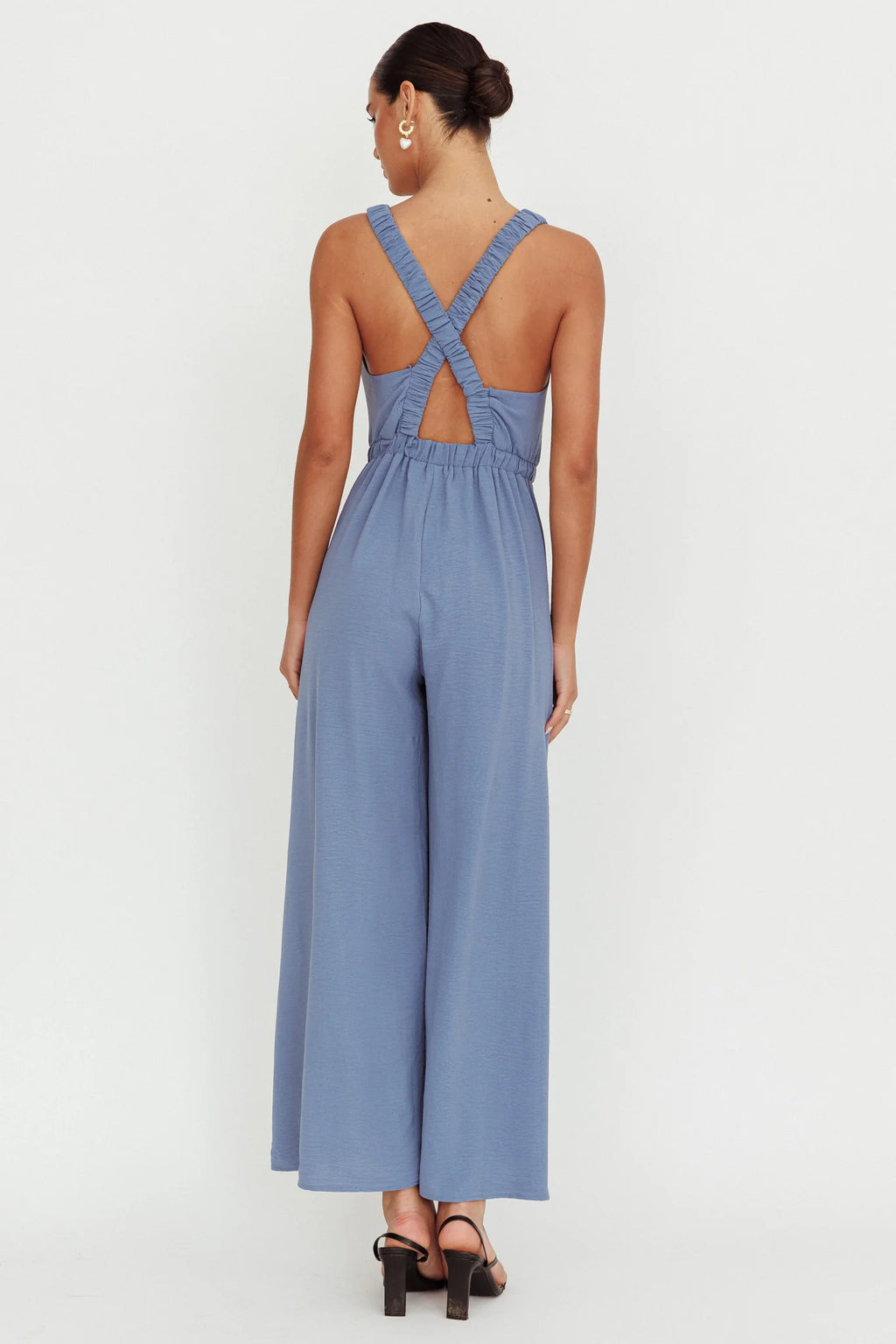 Everything Crossover Strap Jumpsuit Storm Blue